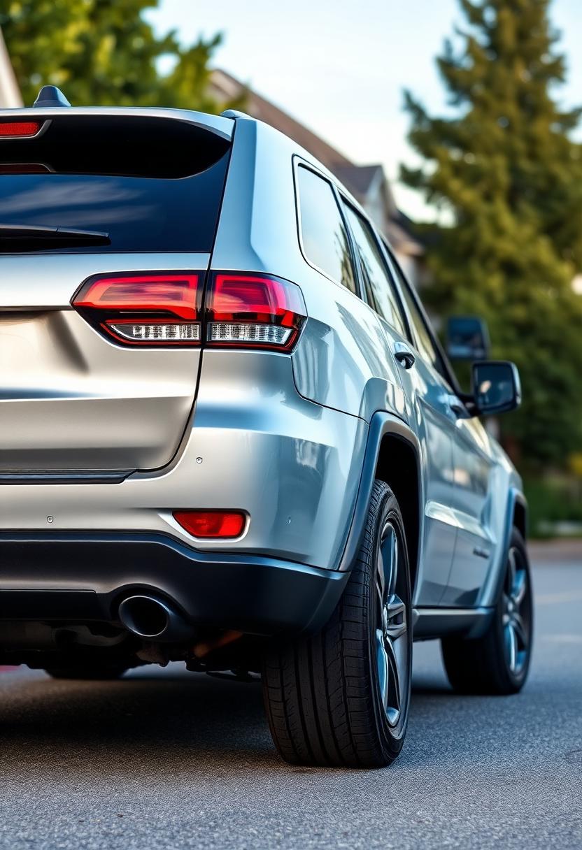 Silver Jeep Grand Cherokee detail